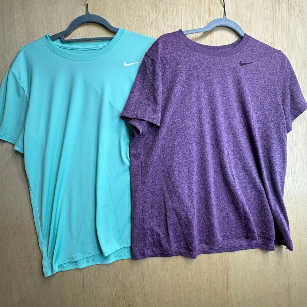 Nike Dri-FIT Womens Athletic 4 Pack Large Red Teal Pink Purple Training Tee - Picture 8 of 8